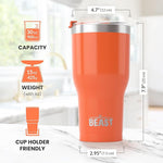 Load image into Gallery viewer, Beast 30 oz Tumbler Stainless Steel Vacuum Insulated Coffee Ice Cup Double Wall Travel Flask (Orange)