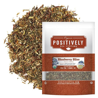 Organic Positively Tea Company, Blueberry Bliss Rooibos Tea, Loose Leaf, 16 Ounce