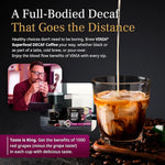 Load image into Gallery viewer, VINIA Blood Flow Energy Coffee DECAF - Medium Roast Superfood Coffee Pods, Swiss Water Process Powered by Red Grape Piceid Resveratrol. K Cup Compatible Coffee Pods, Caffeine Free, 60 Ct