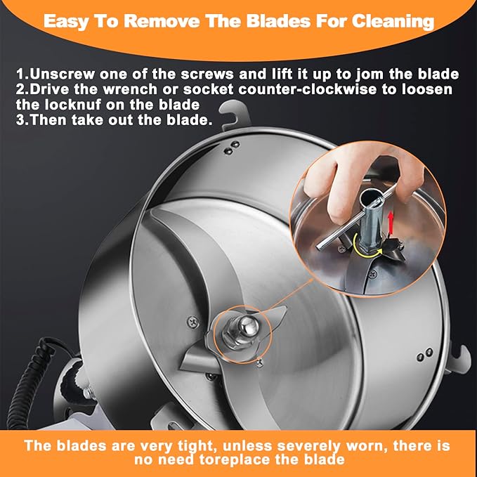 Swing Grain Mill 2500g, Electric Grain Mill, Stainless Steel Mill Grinder 4500W, High-speed Spice Herb Grinder, Commercial Superfine Machine, Dry Cereals Pulverizer 110V