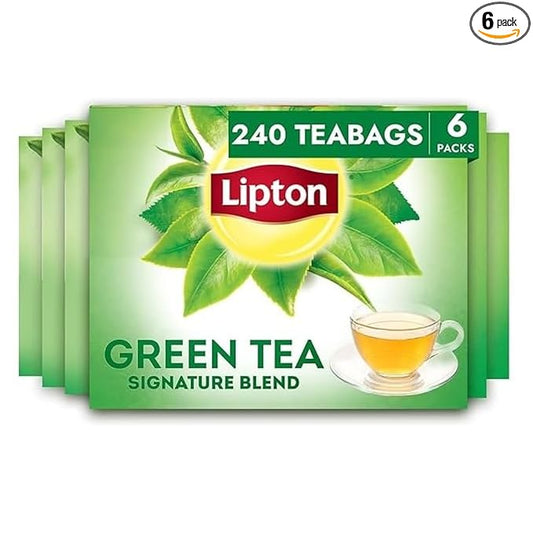 Lipton Signature Blend Green Tea Bags, Unsweetened Teabags for Hot Tea or Iced Tea with Caffeine and Flavonoids, 240 Total Tea Bags (40ct - Pack of 6)
