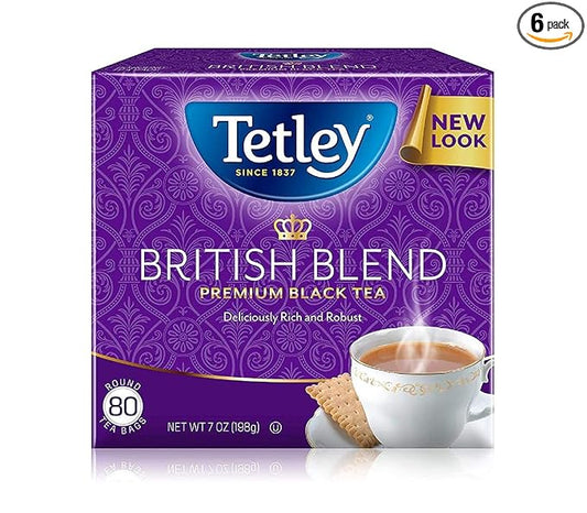 Tetley British Blend Premium Black Tea, 80 Teabags (Pack of 4)