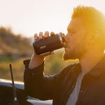 Load image into Gallery viewer, WACACO Octaroma Lungo Vacuum Insulated Coffee Mug, Double-wall Stainless Steel Travel Tumbler With Drinking Lid, 10 fl oz(300ml), Ceramic Black