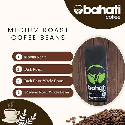 Kenya AA Grade Roasted Arabica Coffee Beans from Kenyan Highlands - 100% Pure Arabica Coffee Roasted Beans (Medium Roast Ground Coffee, 1 LB)