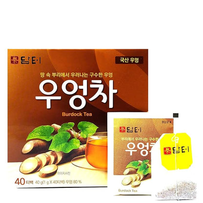 Damtuh Korean Burdock Root Tea – Herbal Wellness & Soothing Drink, Caffeine-Free – 40 Tea Bags (1.5g each)