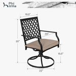 Load image into Gallery viewer, PHI VIALLA Patio Outdoor Swivel Dining Chairs Outdoor Furniture Chairs Set of 4 with Cushion Suports 300lbs for Lawn Garden Backyard Weather Resistant-Black Frame