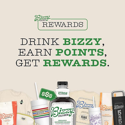 Bizzy Organic Cold Brew Coffee | Dark & Bold Blend | Coarse Ground Coffee | Dark Roast | Micro Sifted | Specialty Grade | 100% Arabica | Brew Bags | 4 Count | Makes 14 Cups