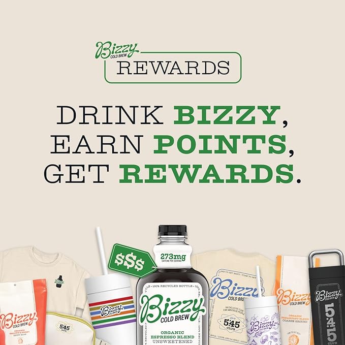 Bizzy Organic Cold Brew Coffee | Espresso Blend | Coarse Ground Coffee | Medium-Dark Roast | Micro Sifted | Specialty Grade | 100% Arabica | Brew Bags | 4 Count | Makes 14 Cups