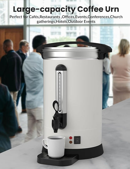 GarveeHome 80 Cups Coffee Urn,12L/3.2 Gallon Double Wall Commerical Coffee Maker for Buffet Catering Wedding Gathering,Large Capacity Hot Coffee Dispenser,Stainless Steel Hot Water Urn