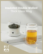 Load image into Gallery viewer, ZENS Cool Glass Teapot with Infuser, Smart One Touch Tea Maker for Loose Tea Diffusers with Insulated Mug and Portable Tea Kits, Enchanted Teapot Alternatives for Tea Lover Gifts