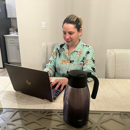 GiNT 51Oz Stainless Steel Thermal Coffee Carafe with Lid/Double Walled Vacuum Thermal Carafe / 12 Hour Heat Retention (Purple, 1.5L)