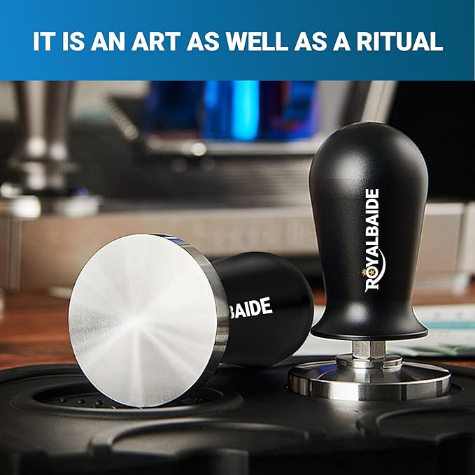 53mm Espresso Tamper Barista Calibrated Coffee Tampers with 30lbs Spring Loaded Stainless Steel Base Anodized Aluminum Handle