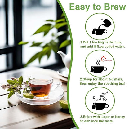 TEARELAE - Holy Basil Tea Bags - 60 Count - 100% Pure Natural Holy Basil Leaves - Aid in Digestion, Boost Immune System - Non-GMO - Caffeine-Free