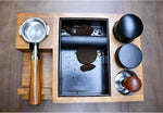 Load image into Gallery viewer, 13.4'' Large Espresso Knock Box and Tamping Station, Solid Wood Espresso Accessories Organizer Box for 51MM-58MM Tamper, Distributor, Portafilter, High-Capacity Espresso Coffee Organizer