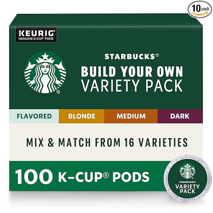 Starbucks Coffee, Keurig K-Cup Pods, Custom Build Your Own Variety Pack, 100 Pods