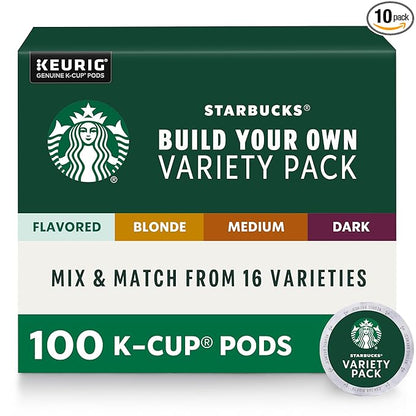 Starbucks Coffee, Keurig K-Cup Pods, Custom Build Your Own Variety Pack, 100 Pods