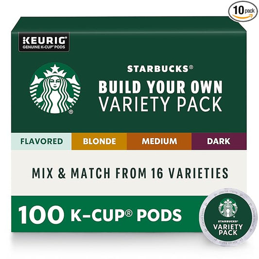 Starbucks Coffee, Keurig K-Cup Pods, Custom Build Your Own Variety Pack, 100 Pods