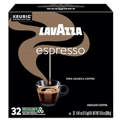 Lavazza Espresso, Single-Serve Keurig K-Cup Pods, Medium Roast Coffee, 32-Count Box