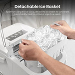 Load image into Gallery viewer, Kismile Ice Makers Countertop with Handle,8 Cubes in 6 Mins,Portable Ice Maker Machine with Self-Cleaning for Home/Office(White)