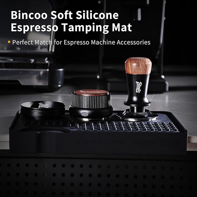 Espresso Tamping Mat for Counter - Ultra Thick Silicone Tamper Mat Coffee Bar Mat, 9.6''×5.9'' Espresso Mat for Countertops,Fits for Baristas Home Kitchen Bar, Waterproof