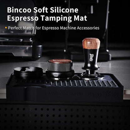 Espresso Tamping Mat for Counter - Ultra Thick Silicone Tamper Mat Coffee Bar Mat, 9.6''×5.9'' Espresso Mat for Countertops,Fits for Baristas Home Kitchen Bar, Waterproof