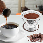 Load image into Gallery viewer, Pour Over Coffee Dripper, Paperless Pour Over Coffee Filter, Reusable Pour Over Coffee Maker Set, Dual-Layer Stainless Steel Cone Filter, Detachable Dripper Stand, Single Cup Brewer 1-2 Cup