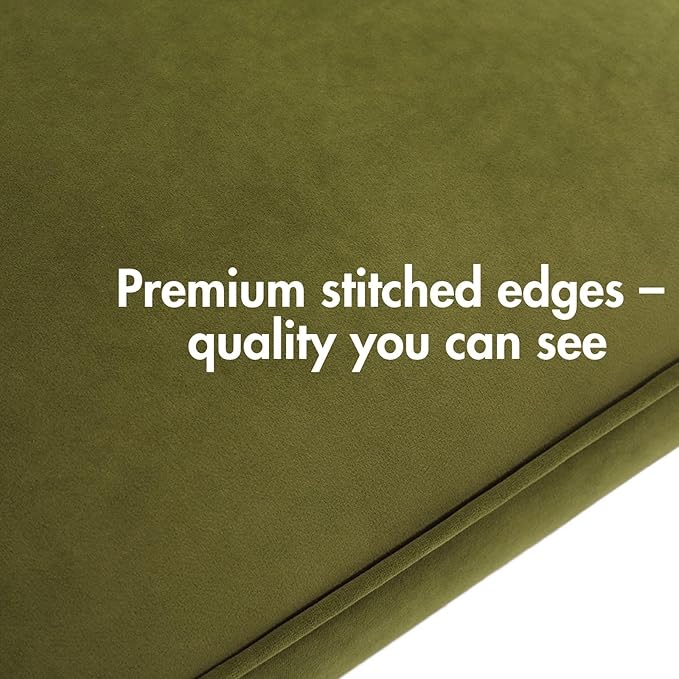 Olive-Green Velvet Dining Chairs Set of 4, Modern Upholstered Solid Wood Kitchen Chairs for Dining Room/Living Room/Restaurant