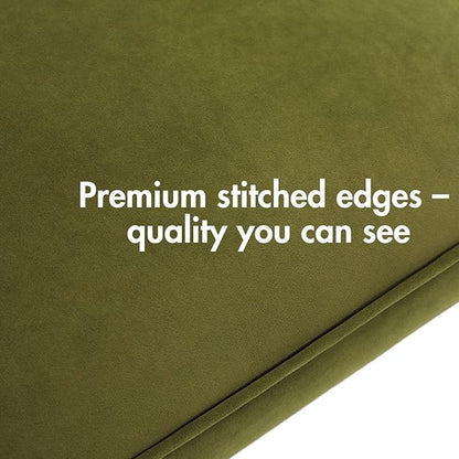 Olive-Green Velvet Dining Chairs Set of 2, Modern Solid Wood Kitchen Chairs, All-Over Fabric Upholstered Side Chairs for Kitchen/Dining Room/Living Room/Restaurant