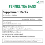 FreshDrinkUS, Premium 75 Fennel Seed Tea Bags – 100% Natural & Pure, Handmade Herbal Tea, Eco-Friendly, Fresh Aroma, Made with Natural Material Tea Bags. No Sugar, No Caffeine, No Gluten, Vegan.