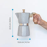 Load image into Gallery viewer, GROSCHE Milano Moka pot, Stovetop Espresso maker, Greca Coffee Maker, Stovetop coffee maker and espresso maker percolator (Grey, 9 cup)