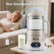 IAGREEA 35oz Noise Reducing Nut Milk Maker Machine, 10 in 1 Automatic Soy Milk Maker with 8 Blades, Homemade Oat, Juice, Yogurt, Milk Shake, 12H Delay, 6H Keep Warm, BPA-Free, Self-Cleaning