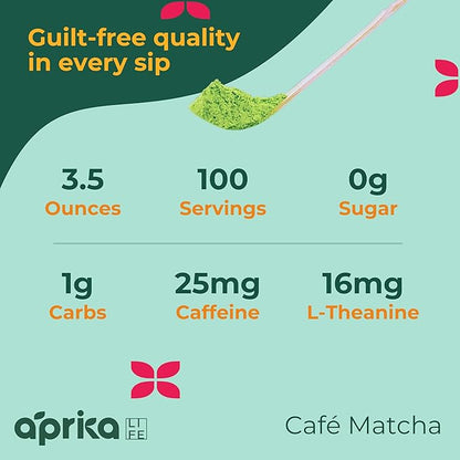 AprikaLife Organic Matcha Powder, USDA & JAS Certified, No Sugar Added, Authentic Japanese Cafe Grade Matcha Green Tea Powder Perfect for Matcha Lattes, Smoothies & Baking, 3.5 oz/100g