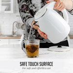 Load image into Gallery viewer, OVENTE Electric Kettle, 1.7L Double Wall Stainless Steel Insulated Water Boiler &amp; Heater for Coffee or Tea, 1100W Fast Boiling with Auto Shut-Off, Boil-Dry Protection &amp; Secure Locking Lid, White KD64W