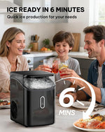 Load image into Gallery viewer, Silonn Nugget Ice Maker Countertop, Pebble Ice Makers with Crushed Soft Chewable Ice, 33lbs Per Day with Scoop, Pellet Portable Ice Machines with Auto-Cleaning for Home, Kitchen, Office, Black