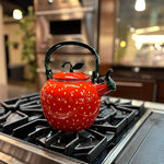 Load image into Gallery viewer, Whistling Tea Kettle for Stove Top Enamel on Steel Teakettle, Supreme Housewares Strawberry Design Teapot Water Kettle Cute Kitchen Accessories Teteras (2.3 Quart, Strawberry)