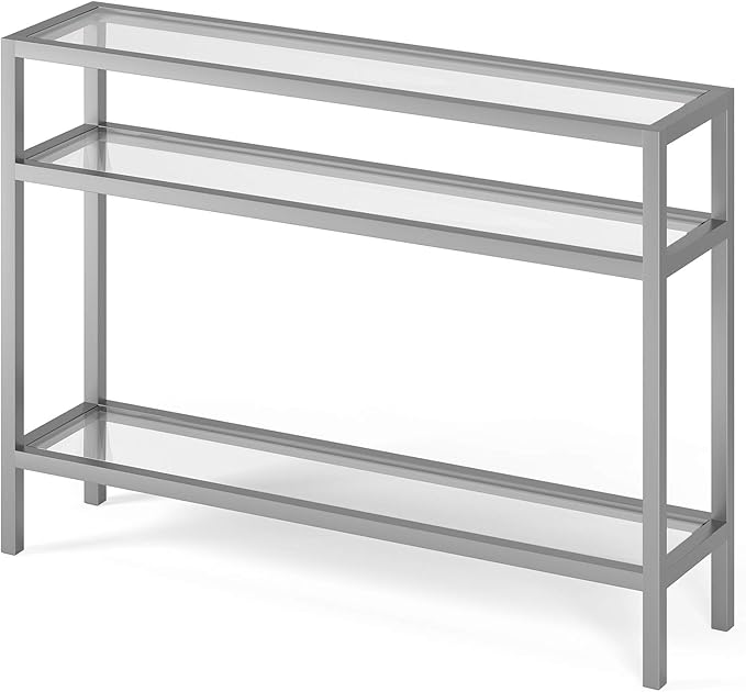 Henn&Hart Sivil Console Table, 42" Wide, Silver
