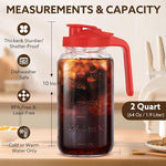 Load image into Gallery viewer, Glass Pitcher with Lid, 64 OZ Mason Jar Pitcher Double Leak Proof, 2 Quart Breast Milk Storage Containers for Fridge, Wide Mouth Glass Jar for Sun Tea, Juice, Cold Brew Coffee