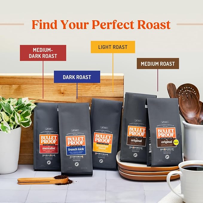 Bulletproof Breakfast Blend Light Roast Whole Bean Coffee, 12 Ounces, 100% Arabica Beans, Clean Coffee Tested for Toxins, Packaging May Vary