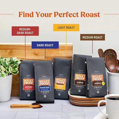 Bulletproof The Mentalist Medium-Dark Roast Whole Bean Coffee, 12 Ounces, Clean Coffee Tested for Toxins, Packaging May Vary