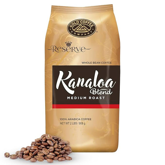 Gold Coffee | Kanaloa Premium House Blend, Medium Roast, Whole Bean | 100% Arabica Coffee, 2 lbs.