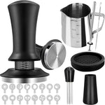 Load image into Gallery viewer, 53mm Espresso Tamper Set, 22Pcs Espresso Accessories Kit, Spring Loaded Calibrated Espresso Tamper with WDT Tool, Tamper Mat, Coffee Stirrer, Frothing Pitcher, Latte Art Pen and 16 Decorative Stencils