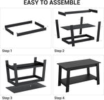 Load image into Gallery viewer, 31.5 Inch Coffee Table with 2-Tier Storage – Modern Industrial Farmhouse Coffee Table for Living Room, Compact Durable MDF &amp; Particle Board, Easy Assembly, Black Center Table for Living Room or Office