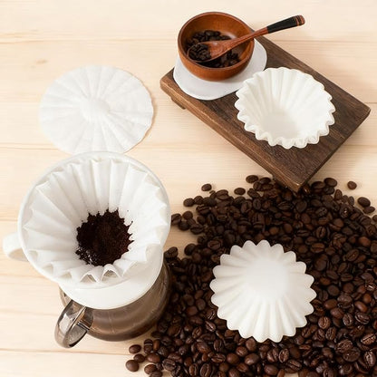 Segarty 1-2 Cup Basket Paper Coffee Filters Disposable, 100pcs 6.1in White Paper Filter Pour Over Maker Basket Dripper for Office Cafeteria, Coffee Bar & Pot Liners Accessory for Commercial Household