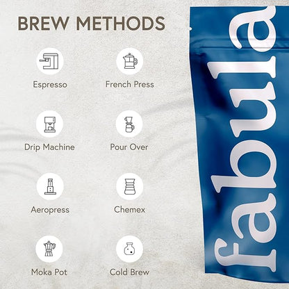 Fabula Coffee Dark Roast Whole Beans - Organic - Low Acid - Single Origin - Non GMO - Mold Free - 12 Ounces