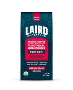Load image into Gallery viewer, Laird Superfood Peruvian Medium Roast Coffee with Functional Mushrooms, Certified Organic Peruvian Ground Coffee Beans, Gluten-Free, Dairy-Free, Non-GMO, Paleo, Keto Friendly, 12 oz. Bag