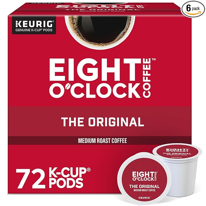 Eight O'Clock Coffee The Original, Keurig Single Serve K-Cup Pods, Medium Roast, 72 Count (6 Packs of 12)