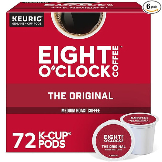 Eight O'Clock Coffee The Original, Keurig Single Serve K-Cup Pods, Medium Roast, 72 Count (6 Packs of 12)