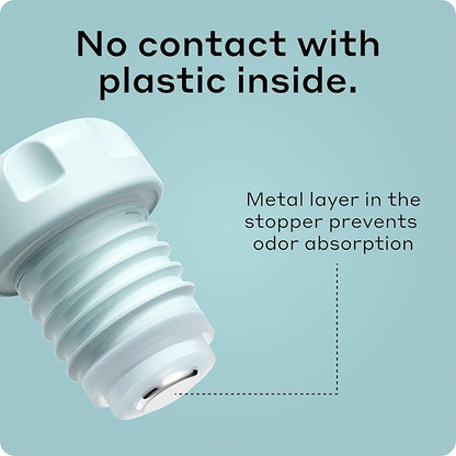 BOBBER 34 oz Stainless Steel Travel Thermos for Hot and Cold Drinks – Dishwasher Safe Metal Water Bottle with Cup Lid – Keeps Hot for 48 Hours – BPA-Free, Vacuum Insulated (Light Blue)