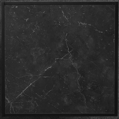 SAYGOER Black Coffee Table Small Square Coffee Table Simple Modern Center Table for Living Room Home Office 27.6 * 27.6 * 15.7Inch Easy Assembly, Black Faux Marble