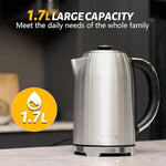 Load image into Gallery viewer, Electric Kettle, 1.7L/1500W, Stainless Steel, Digital Touch Panel, Keep Warm Function, Auto Shutoff, BPA-Free, Hot Water Kettle for Coffee &amp; Tea, No Plastic Contact with Water (Light Green)
